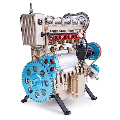 Motor city classics 4-Cylinder Diecast Engine Kit | Educational Assembly | Over 300 Pieces | Battery Operated