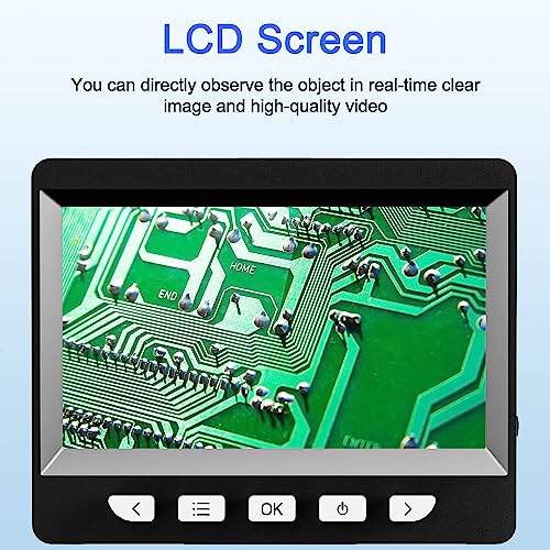 4.3" Digital Microscope for Adults, USB Coin Magnifier with 8 Lights - color: White