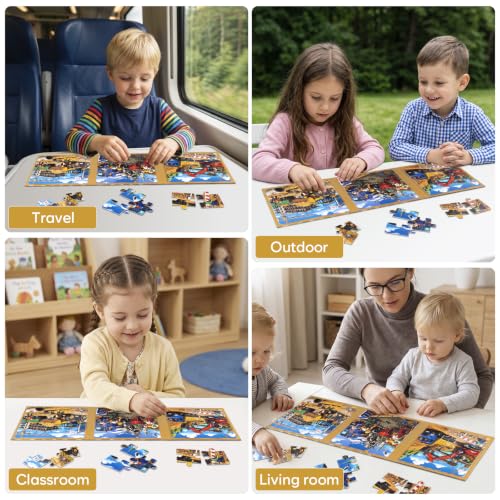 Biarek Construction Vehicle Magnetic Puzzles for Kids 3-5, 37-Piece Set - color: Construction Vehicle - 37 Pieces