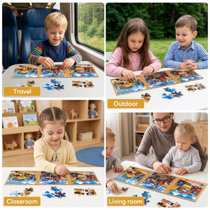 Biarek Construction Vehicle Magnetic Puzzles for Kids 3-5, 37-Piece Set - color: Construction Vehicle - 37 Pieces