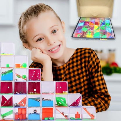 24 PCS Brain Teaser Puzzles for Kids,Balance IQ Maze Game 1.57 in