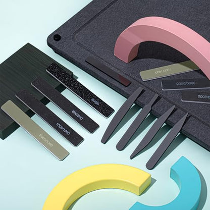 Honoson 25 Pack Hobby Model Polishing Hand Files Tool Set 5 Pcs Glass Polishing Files and 20 Pcs Sanding Sticks Metal and Wood Sanding Tool for Model Craft(Low Grits Rating,Classic Style) - style: Classic Style