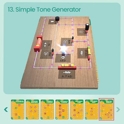 STEM Circuits Learning Kit for Kids | Hands-On Electronics Projects with Augmented Reality Educational Flashcards | Homeschool & Classroom Science Activity with Learning App
