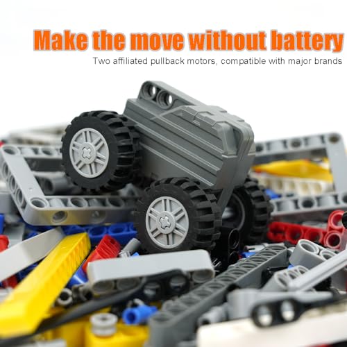 544pcs Technical Parts Bricks, Beams Engine Pullback Motor Kit - color: 544pcs With Motors