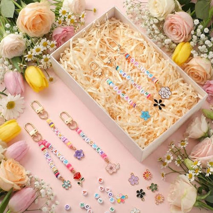 Tondiamo 2823 Pcs Flower Bead Keychain DIY Craft Making Kit - style: Flower