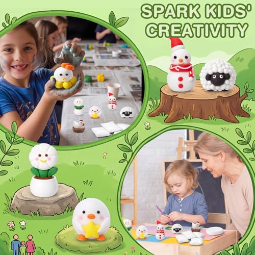 Air Dry Clay Bulk, Modeling Clay for Kids, 100 Pcs, White - color: White