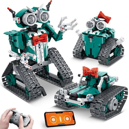 IQKidz APP/Remote Control STEM Building Kits for Kids Ages 8-12 - 3 in 1 RC Robot Car Toys, 440 Pcs Educational Science Projects, Gift Ideas for Boys Girls - style: Robot
