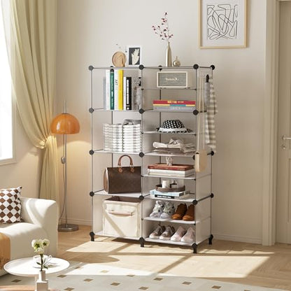 AWTATOS Closet Organizer 8 Cube Storage Shelves, Translucent - color: Translucent