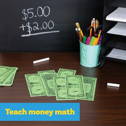 LEARNING ADVANTAGE One Dollar Play Bills, Set of 100, Sized Like Real Cash - style: $1 Bills