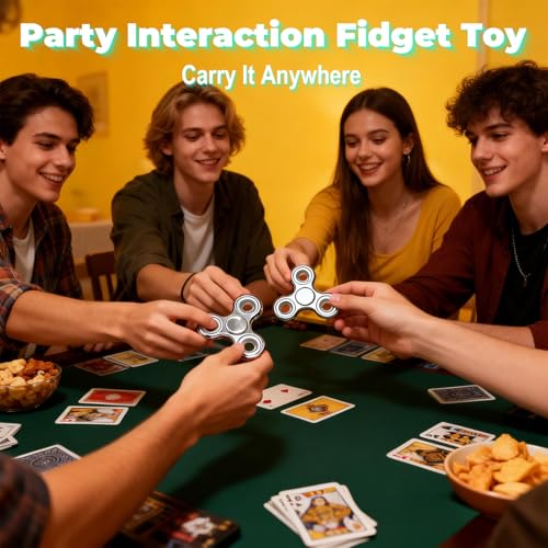 Fidget Toys Adults,Electroplated Metal Fidget Spinner Stress Reducer,High Speed 3-5 Min Quite Spins,Fidgets for Adults & Teens & Kids Age 6+(Silver) - color: Silver