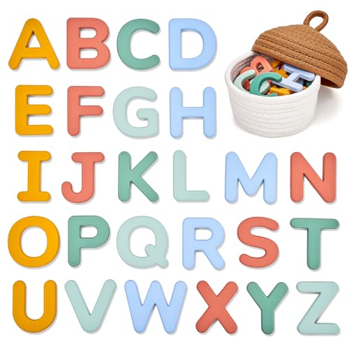 JoyCat Soft Silicone Magnetic Alphabet Letters, 26 Uppercase (Subtle Color) - color: Subtle Color