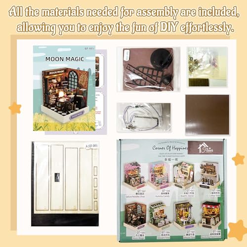 Flever Dollhouse Miniature DIY House Kit Creative Room with Furniture for Romantic Artwork Gift (Moon Magic) - color: Moon Magic