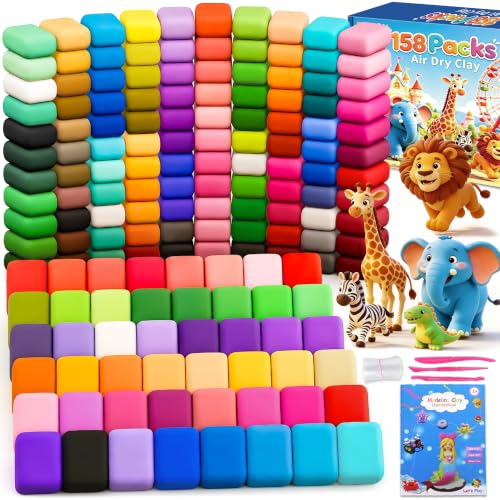 EDIFON Air Dry Clay,158-Color Foam Magic Modeling Clay for Kids DIY Crafts - color: 158 colors