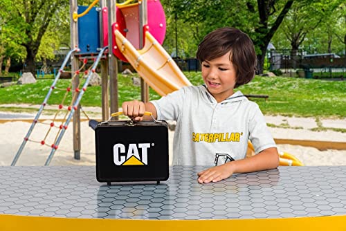 CAT Construction Toys, Store N Go Playset - Tin Travel Case Transforms into Multi-Level Worksite, Includes 2 Little Machines Vehicles & 10 + Accessories, Portable STEM Toy for Kids Ages 3 + - style: Store N Go Playset