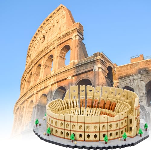 Building Blocks Set Roman Colosseum Model Micro Building Blocks 5594 PCS Famous Architecture Model Mini Building Kit, Gift for Kids and Adults - color: Roman Colosseum