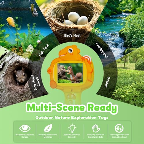 Kids Borescope Camera with Light, STEM Educational Toy, Orange - color: Orange