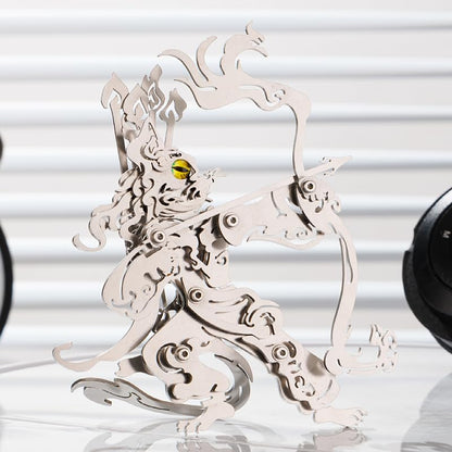 3D Metal Puzzle King Cat, Silver - color: King Cat Silver