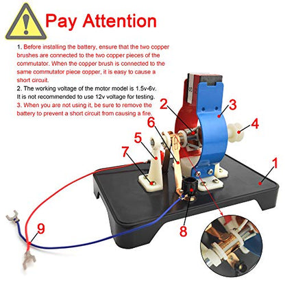EUDAX STEM DIY Simple Electric Motor DC Motors Model Assemble Kit for School Labs Physics Science Educational