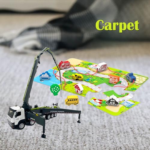 Concrete Pump Truck Construction Vehicles Toys,1:50 Scale Diecast Site Concrete Pump Truck, Toy Trucks for Kids (Green) - color: Concrete Pump Gray