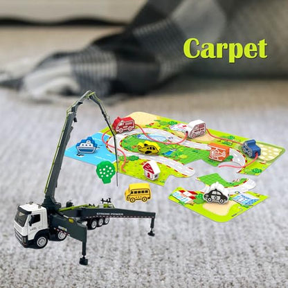 Concrete Pump Truck Construction Vehicles Toys,1:50 Scale Diecast Site Concrete Pump Truck, Toy Trucks for Kids (Green) - color: Concrete Pump Gray