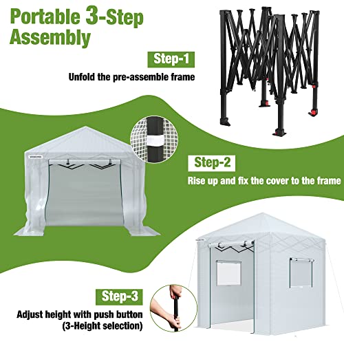 WORKPRO 94" x70" x98" Pop-up Greenhouse for Outdoors - style: 94" Lx70" W x98" H pop up greenhouse(small)