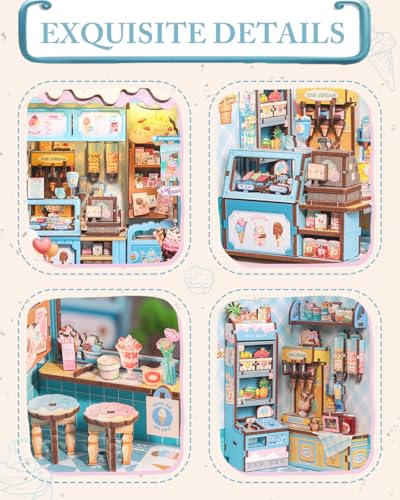 Cutefun Book Nook Kit - DIY Miniature Dollhouse Kit for Adults and Teens - color: Bella's Ice Cream