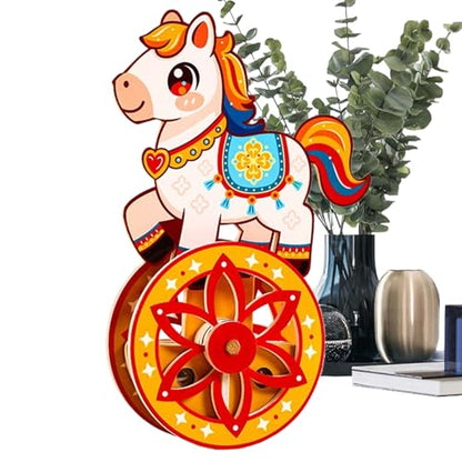 Horse Model Assembly Self-Rocking Base Brain Game - color: Orange