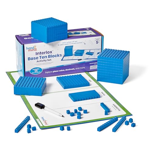 hand2mind Interlox Base Ten Blocks Activity Set, 133 Pieces - style: Interlox Plastic