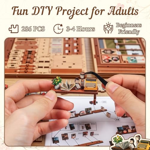 Fsolis Japanese Book Nook Kit - DIY Miniature House Kit - color: Antique Bookery of Kyoto