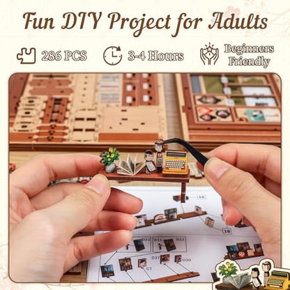 Fsolis Japanese Book Nook Kit - DIY Miniature House Kit - color: Antique Bookery of Kyoto
