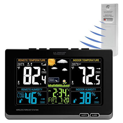 La Crosse Technology 308-1414MB-INT Wireless Color Weather Station with Mold Indicator, Black