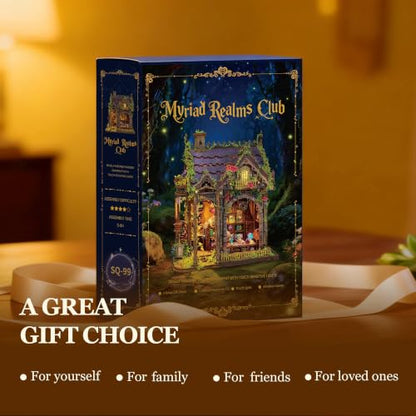 Book Nook Kit DIY Miniature House 3D Wooden Puzzle - Myriad Realms Club - color: Myriad Realms Club