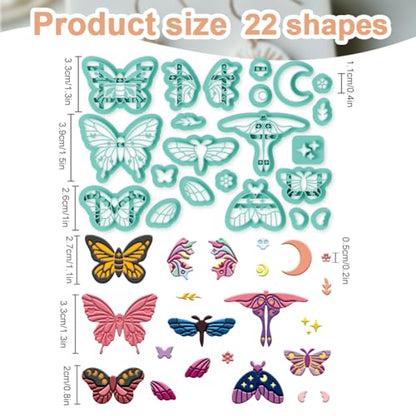 beinkmake 22Pcs Butterfly Polymer Clay Cutters Boho Clay Earrings Cutters - style: Butterfly