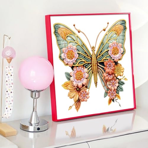 JATOK Diamond Art Kits for Adults, Butterfly and Flower, Special Shaped Gem - color: pick