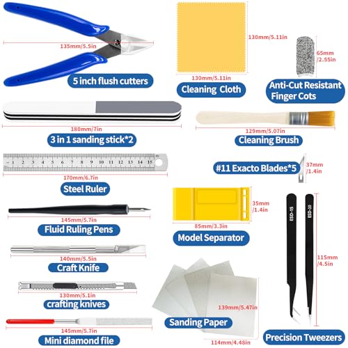 25Pcs Hobby Modeling Kit Tools Building Modeler Basic Tool for Gundam Basic Model Assembling, Building and Repairing