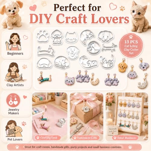 13PCS Cat & Dog Polymer Clay Cutters Set - color: Dachshund-13pcs