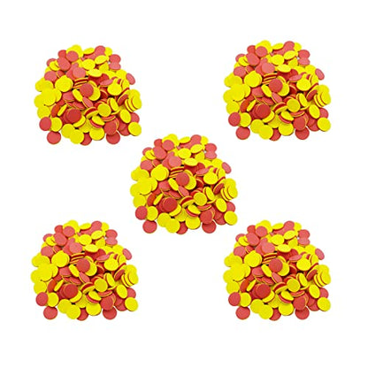 DNB 2-Color Foam Counters - 1 Inch Red-Yellow Double-Sided Math Counters, Early Learning Counting Chips, 1000 Pieces - style: 1000PCS