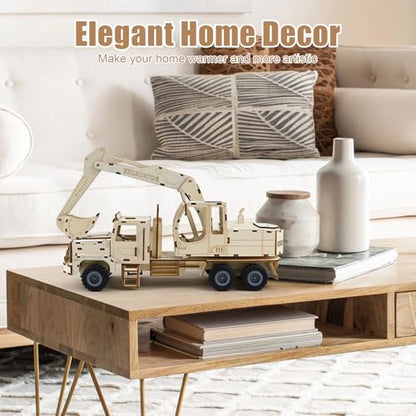 177PCS Excavator Wooden Truck Model 3D Wooden Puzzles for Adults