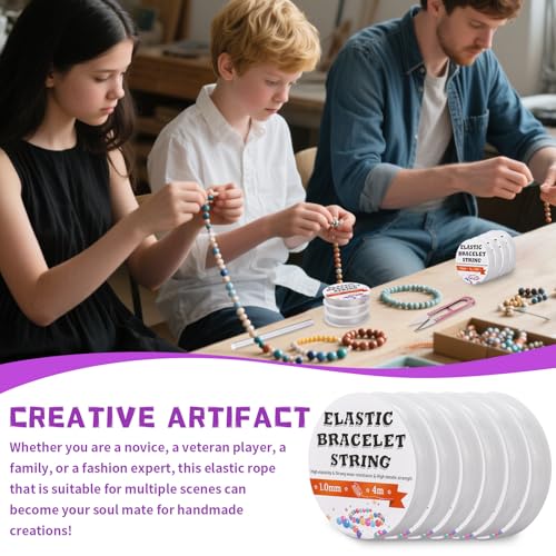 1 mm Stretchy Bracelet String Elastic String for Bracelet Making String - size: 1 Size