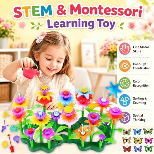 109pcs Flower Garden Building Toys Set - STEM Montessori Toys for Girls - size: Hyper Set - 109pcs