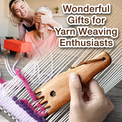 Savina Wooden Weaving Comb for Loom, Tapestry Beater Comb, Hand Carved Weaving Knitting Tools & Accessories for Tapestry, Woven Making Crafts (1Pcs)