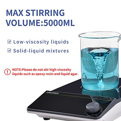 Magnetic Stirrer 5.9 inch Magnetic Stir Plate Stir Bar 1600RPM 5L - size: 5L-3