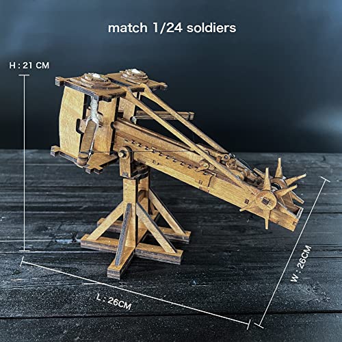 YAQUMW The MINI Roman Ballista Europe Medieval Siege Chariot Wooden Catapult DIY 3D Puzzles Model Kits STEM Projects Tabletop Toys
