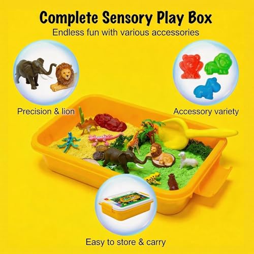 Carolart Jungle Sensory Bin, Animal Sandbox & Sensory Sand Kit - style: Jungle