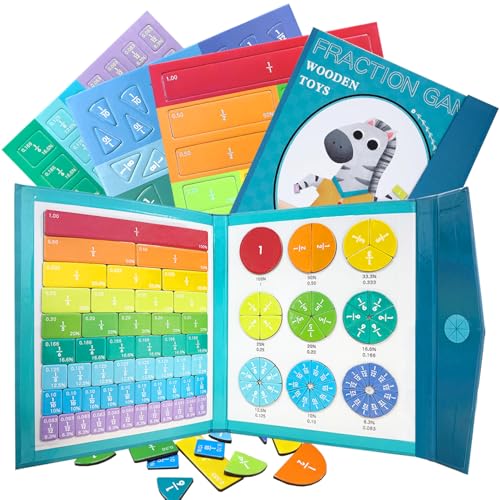 2026 New Magnetic Fraction Demonstration Book, Magnetic Fraction Tiles & Fraction Circles Set, Fraction Magnets for Teaching, A Hands-On Visual Fraction Learning Set