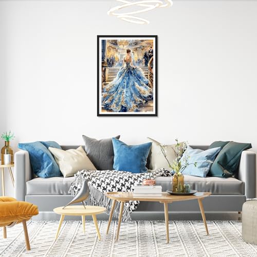 HEIBAGO Noble Princess Diamond Art Kits for Adults, Diamond Painting Kits for Adults Beginners, 5D Full Drill Round Diamond Art Painting, DIY Diamond Dots for Adult for Home Wall Decor 12 x 16 Inch - color: Noble Princess