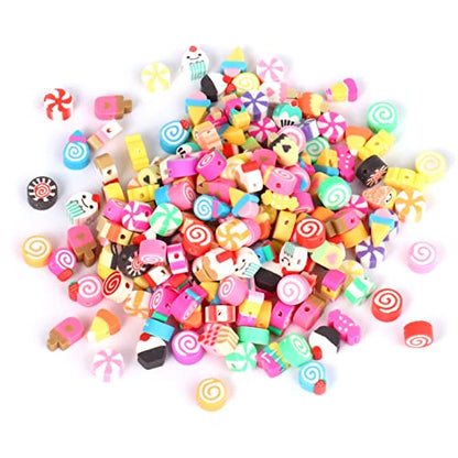 200PCS 10mm Colorful Candy Polymer Clay Beads Bulk for Jewelry Making Craft - color: Clay Candy