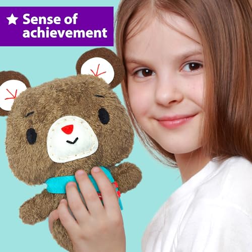 KRAFUN Teddy, Raccoon & Owl Sewing Kit for Kids Ages 7-12 - color: Teddy & Friends
