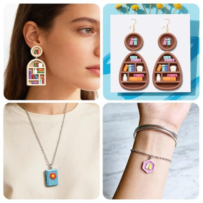 14Pcs Mini Bookshelf Polymer Clay Cutters Book Polymer Cutter - color: Book Elements