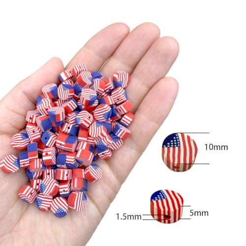 200pcs Flag Polymer Clay Beads - color: Flag